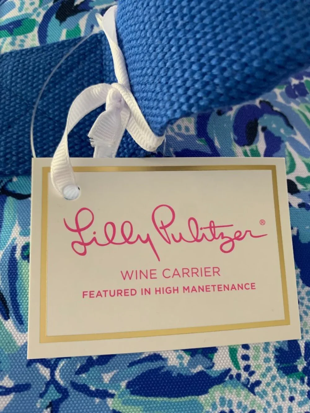 Lilly Pulitzer Insulated Cooler Wine Carrier Bag Blue NWT